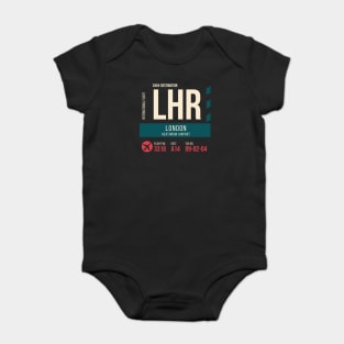 London Heathrow Airport Stylish Luggage Tag (LHR) Baby Bodysuit